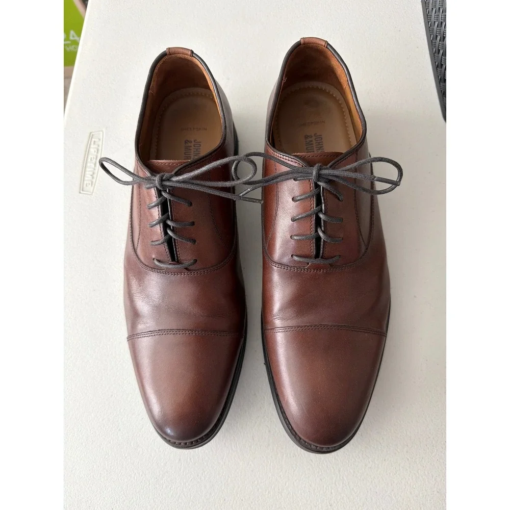 Johnston & Murphy Carlson 20-3916 Men's 11M Oak Leather Cap Toe Oxford Shoes